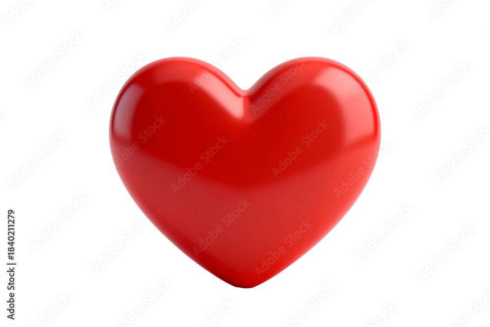 Fototapeta premium A bright red heart shape symbol representing love and affection