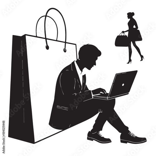 Black Cyber Monday Deal Silhouette Vector, High Quality Illustration on White Background