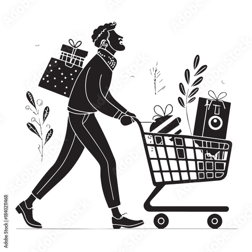 Black Cyber Monday Deal Silhouette Vector, High Quality Illustration on White Background