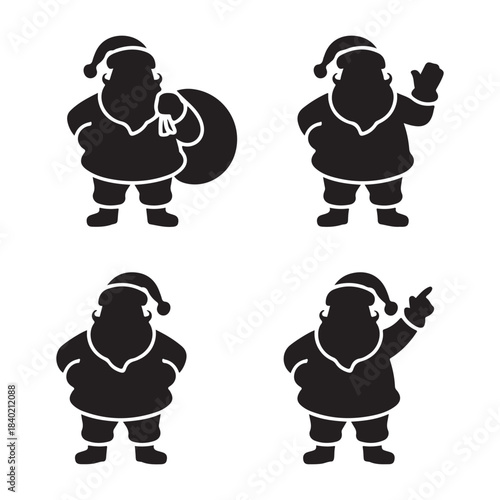 Happy santa pointing sideways as he spreads cheerful holiday magic