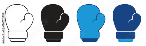 Boxing Glove Icon Set . Boxing Gloves. Sport Concept isolated on white background, Vector illustration.