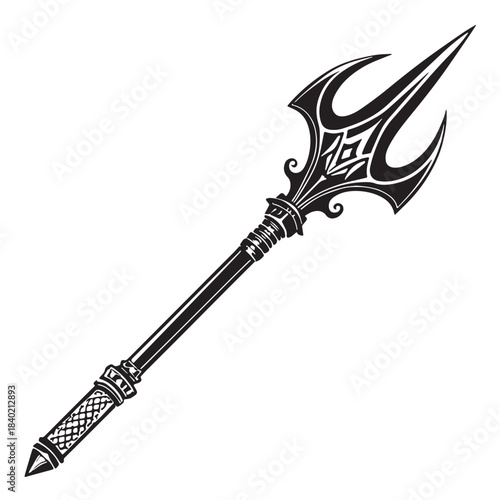 Black the spear of destiny Silhouette Vector, High Quality Illustration on White Background