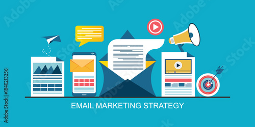  Email marketing strategy newsletter concept