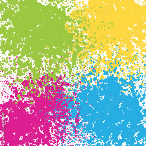 Bright multicolor paint splashes inspired by the Holi festival. Energetic abstract background perfect for festive designs, posters, party themes, creative branding and colorful celebration visuals.