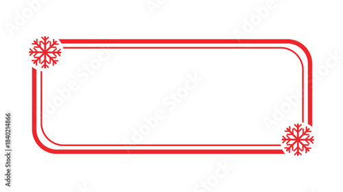 Festive red and white border with snowflakes for holiday greetings