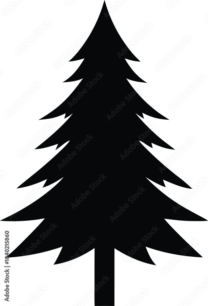 Obraz premium pine tree silhouette vector icon