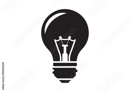 Bulb icon,Bulb Black silhouette vector