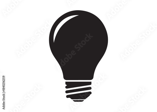 Bulb icon,Bulb Black silhouette vector