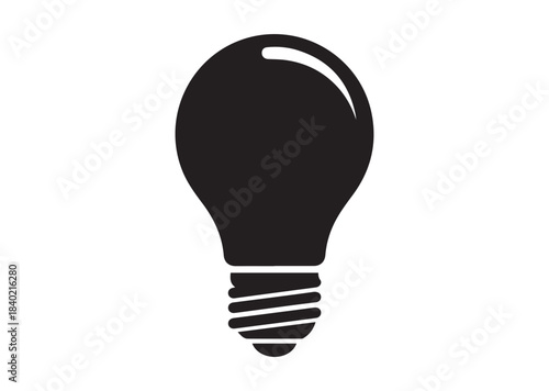 Bulb icon,Bulb Black silhouette vector