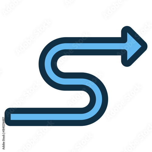 blue curve turn arrow icon