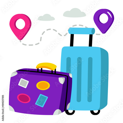 Modern design icon of travel bags 