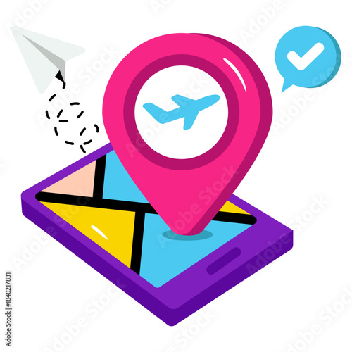 Premium download icon of flight location 