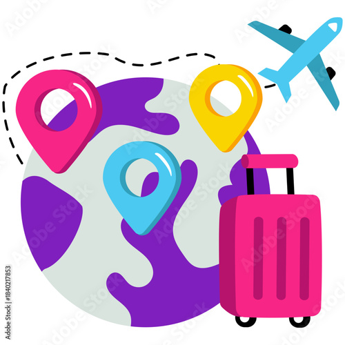 Premium download icon of world tour 