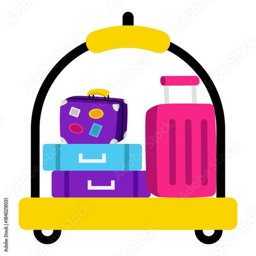 A perfect design icon of hotel trolley 