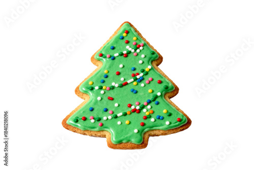 Wallpaper Mural Christmas tree shaped cookie decorated with green icing and colorful sprinkles Torontodigital.ca