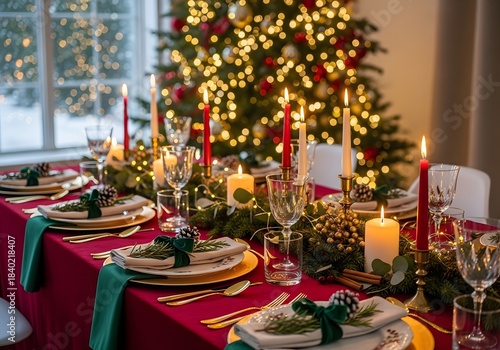 christmas table set