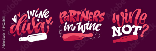 Cute hand drawn doodle lettering quote about wine lover. Lettering for t-shirt design, mug print, bag print, clothes fashion. 100% hand drawn vector image.
