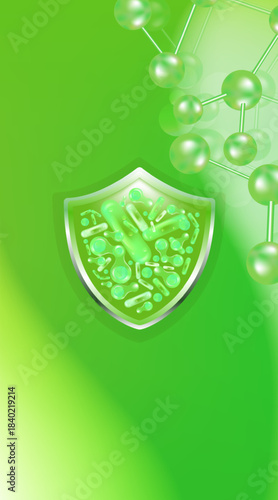 Probiotic and Hyaluronic acid skin solutions ad, green collagen, and vitamin serum drops with cosmetic advertising background ready to use illustration vector.