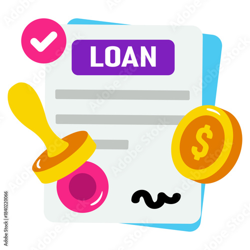 Creative design icon of loan application approved 