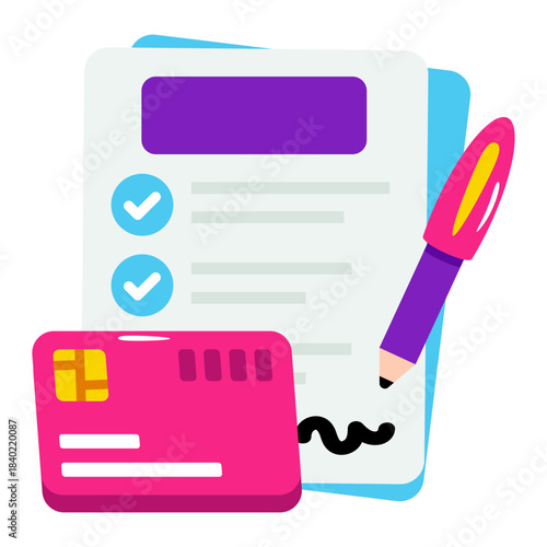 Editable design icon of contract paper