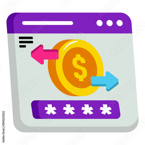 Editable design icon of money transfer 