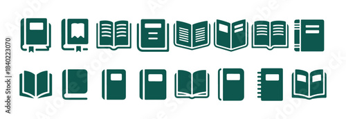 Collection of Book Icons. Flat Minimal Education Graphics. Vector illustration eps 10