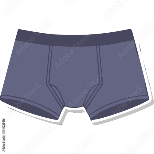 Simple Cartoon Graphic Of A Pair Of Blue Boxer Briefs Underwear With White Trim And Elastic Waistband Isolated On A Transparent Background