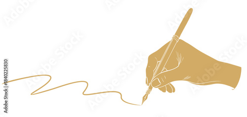 Silhouette illustration of a hand writing for education day	 of vector