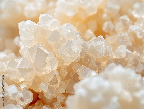 A hyper-detailed scientific macro capturing silica grain macro particles with translucent micro edges and natural mineral hues illuminated gently to reveal refined geological surface clarity