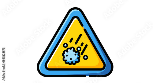 Warning Sign Illustrating Falling Debris, Hazard Symbol Vector, Danger Ahead Signage