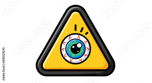Vigilance Symbol Illustrating An Eye Within A Triangular Warning Sign
