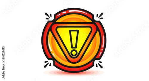 Warning Icon Design Emphasizing Danger And Urgency In A Modern And Eye-Catching Style