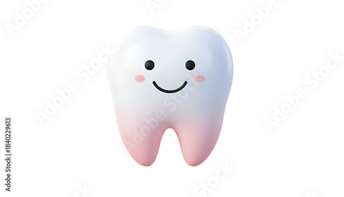 Smiling Dental Tooth Icon for Oral Health, Hygiene, and Professional Dentistry Care Concepts Isolated on Transparent Background