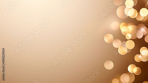 The image features festive gold holiday ornaments and sparkles blur