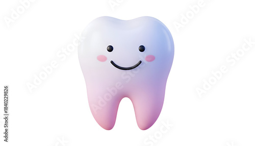 Happy Dental Tooth Icon for Oral Health & Hygiene. Smiling Molar Character, Dental Care Concept. Isolated on Transparent Background