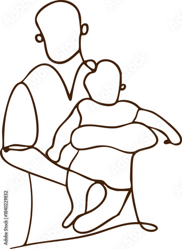 A heartwarming illustration of Father’s Day showing the love between a father and child. A sweet, simple artwork symbolizing family bond, care, and appreciation.