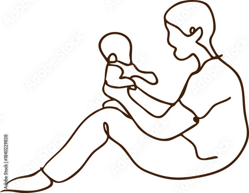 A heartwarming illustration of Father’s Day showing the love between a father and child. A sweet, simple artwork symbolizing family bond, care, and appreciation.