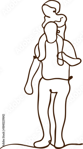 A heartwarming illustration of Father’s Day showing the love between a father and child. A sweet, simple artwork symbolizing family bond, care, and appreciation.