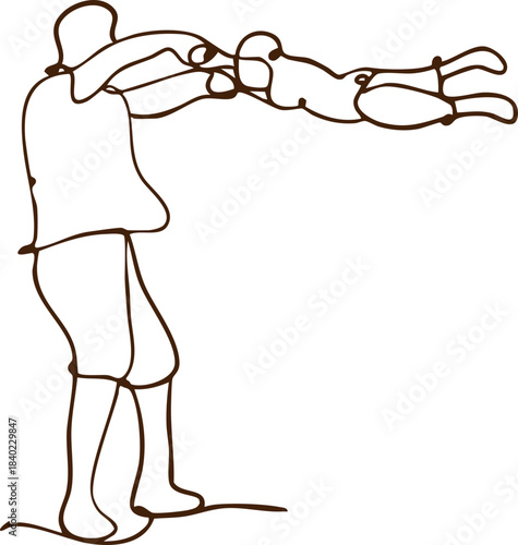 A heartwarming illustration of Father’s Day showing the love between a father and child. A sweet, simple artwork symbolizing family bond, care, and appreciation.