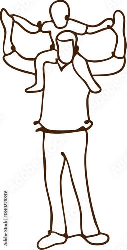 A heartwarming illustration of Father’s Day showing the love between a father and child. A sweet, simple artwork symbolizing family bond, care, and appreciation.