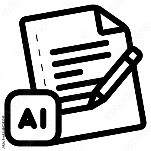 ai powered content writer icon