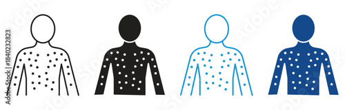 Rash Diagnosis Icon set multiple style collection , Vector illustration. 