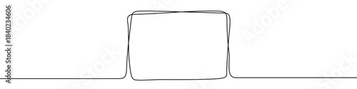 Rectangular frame in one line art style. Frame drawing with editable black stroke on white background. Vector illustration.