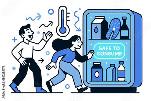 Chilled Product Animation. Temperature sensors. Refrigerated products display animated color shifts when