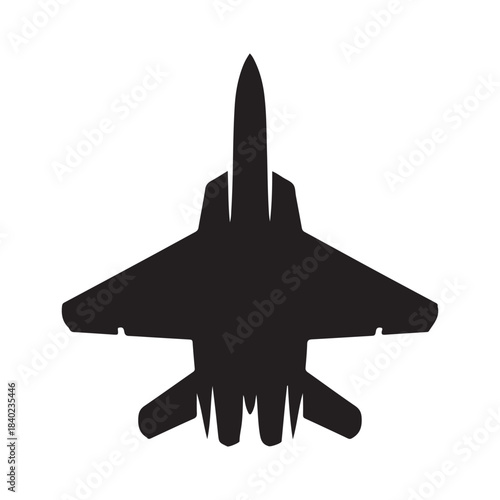 Canvas-taulu fighter jet vector silhouette clip art logo design illustration