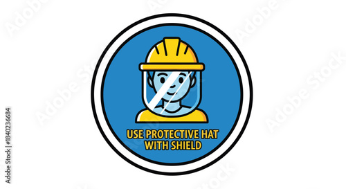 Safety Illustration Showing Protective Headgear Necessary For Workplace Activities