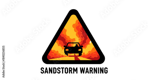 Sandstorm Warning: Driving Into Danger, A Graphic Depiction Of Hazardous Weather Conditions