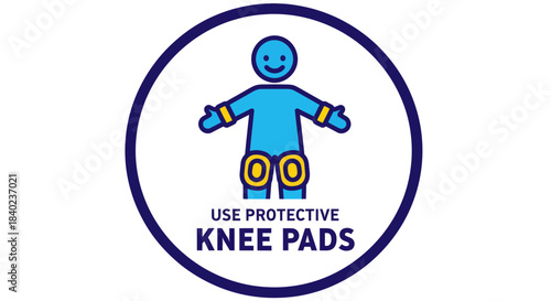 Use Protective Knee Pads Icon: Safety Illustration For Work Or Physical Activity