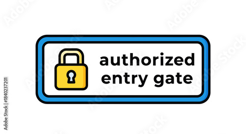 Secure Authorized Entry Gate Icon Illustration for Modern Business and Access Control