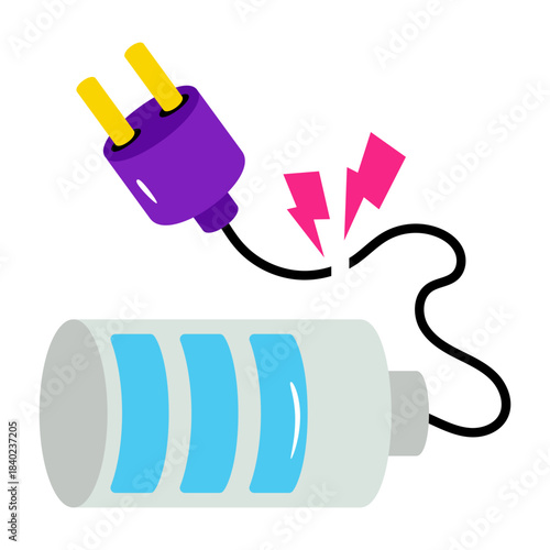 Modern design icon of electric cell charge 